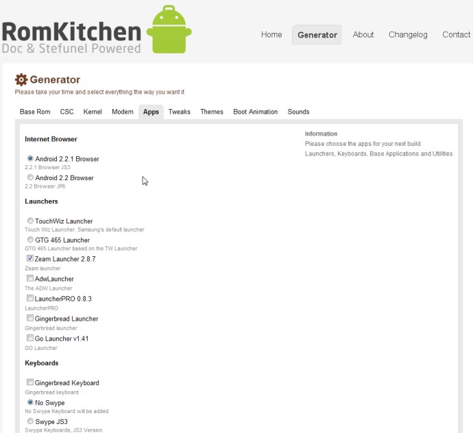 ROM Kitchen für Samsung Galaxy S (2)