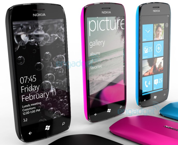 Designstudie der ersten Nokia Windows Phone 7 Geräte - Bildquelle engadget.com