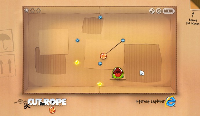 Cut the Rope als HTML5 Browser Game