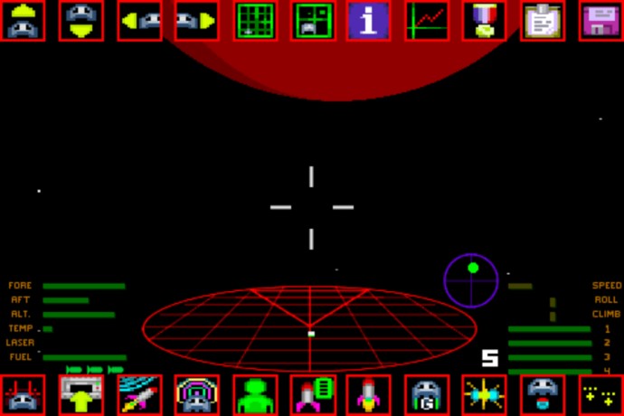 Screenshot vom Spielklassiker Elite auf dem iPhone