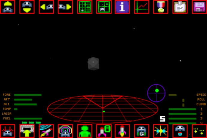 Screenshot vom Spielklassiker Elite auf dem iPhone