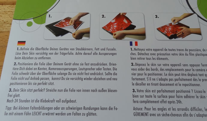 Anleitung auf der Rückseite